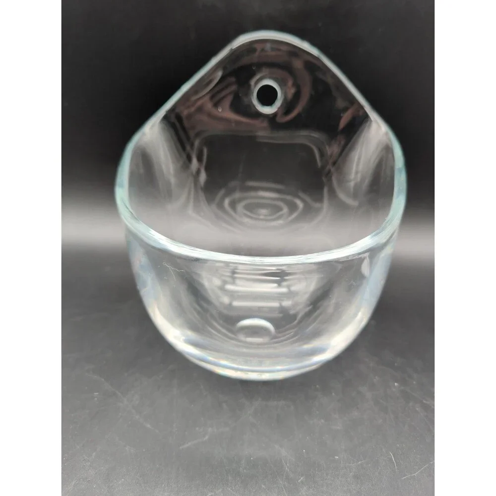 Krosno Poland Hand Blown Art Glass Asymmetrical Wall Pocket Vase